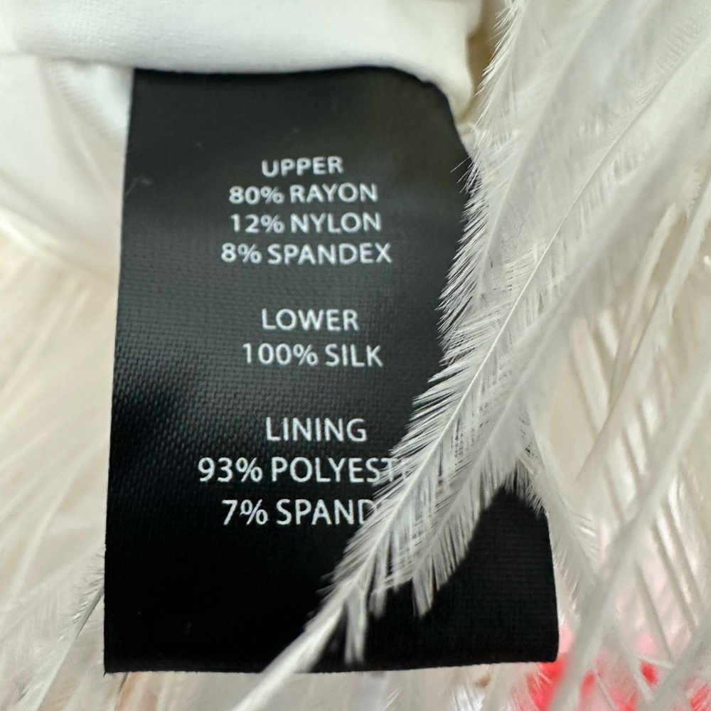 Cynthia Rowley Cream Square-Neck Mini Dress with Feather Hem - Picture 8 of 10